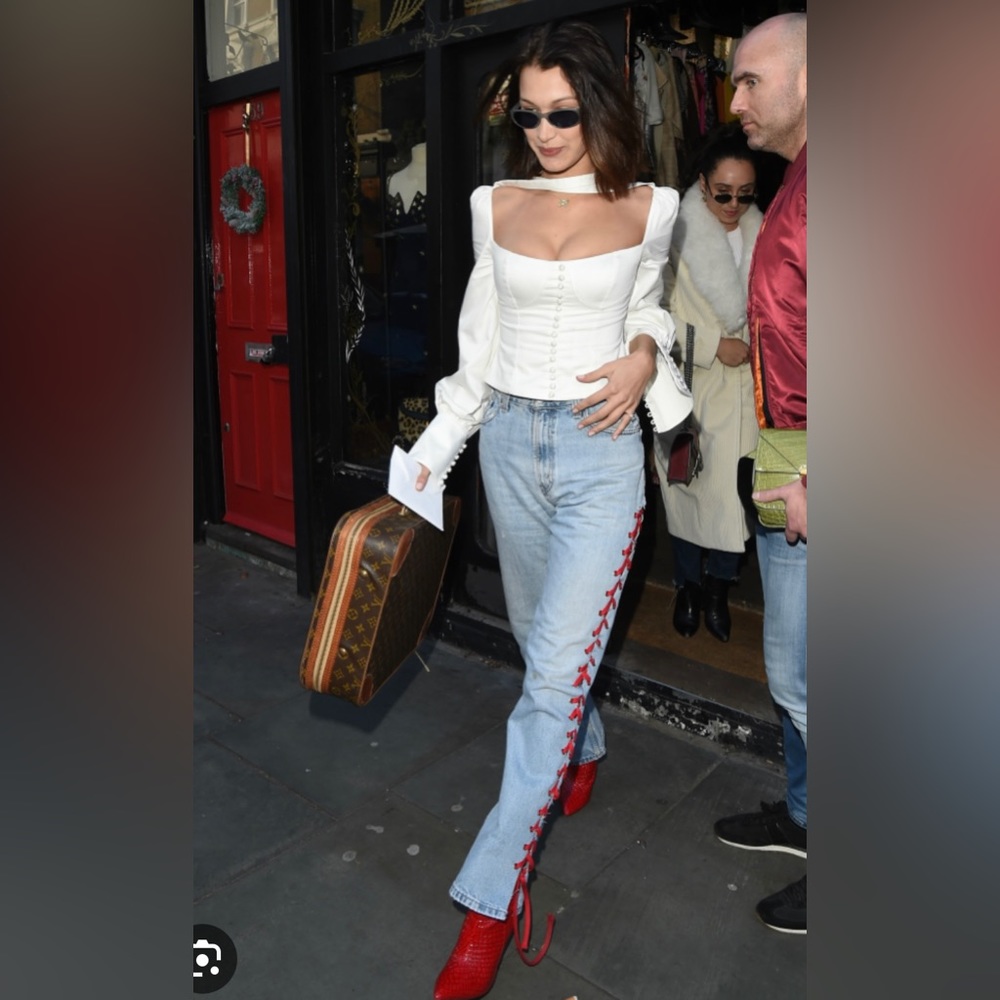 Bella hadid white corset top